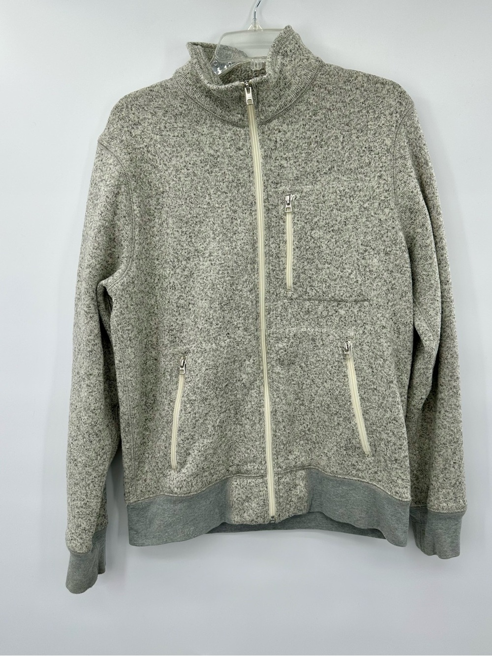 J.Crew Better Sweater Style Tan Full Zip size M